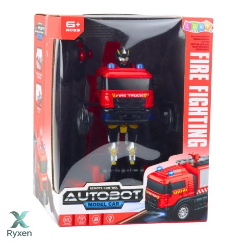 Robot Samochód Straż Pożarna 2w1 Zdalnie Sterowany RC Światła Dźwięki Woda LEAN TOYS