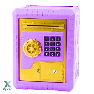 Sejf Skarbonka Elektroniczna Na Kod PIN Dla Dzieci Fioletowy LEAN TOYS