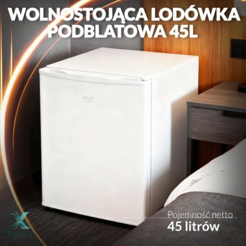 AD 8096 white Wolnostojąca lodówka podblatowa 45l | metalowe drzwi | 6-stopniowa regulacja | agregatowa | biała ADLER