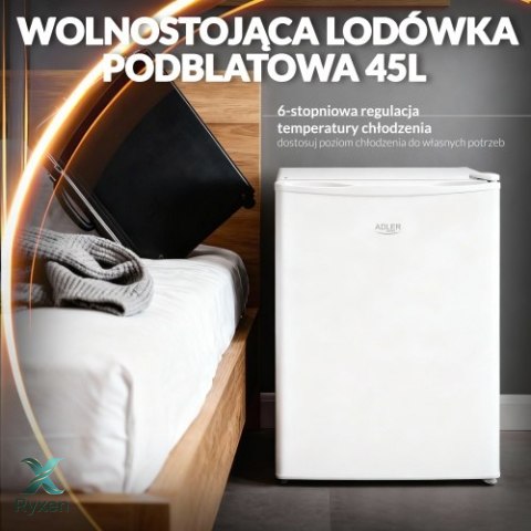 AD 8096 white Wolnostojąca lodówka podblatowa 45l | metalowe drzwi | 6-stopniowa regulacja | agregatowa | biała ADLER