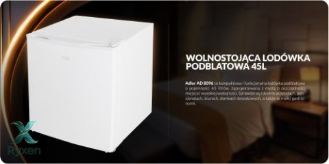 AD 8096 white Wolnostojąca lodówka podblatowa 45l | metalowe drzwi | 6-stopniowa regulacja | agregatowa | biała ADLER