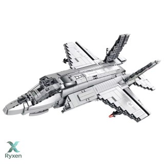 Klocki konstrukcyjne Samolot Myśliwski F-35 Lightning II Szary 1490 el. LEAN TOYS