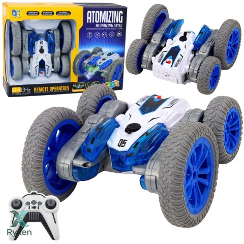 Autko Kaskaderskie Zdalnie Sterowane RC Światła Dym Drift 360° Niebieski LEAN TOYS