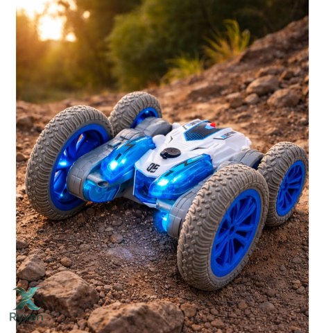 Autko Kaskaderskie Zdalnie Sterowane RC Światła Dym Drift 360° Niebieski LEAN TOYS
