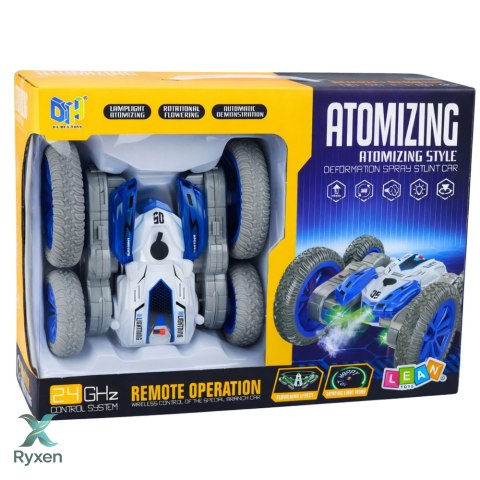 Autko Kaskaderskie Zdalnie Sterowane RC Światła Dym Drift 360° Niebieski LEAN TOYS