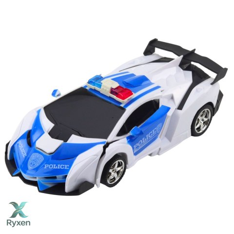 Auto Robot 2W1 Policja Radiowóz Policyjny Zdalnie Sterowany RC 1:18 LEAN TOYS