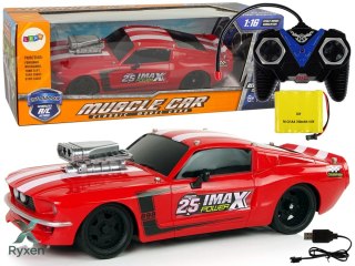 Auto Sportowe R/C 1:16 Czerwone Białe Pasy Pilot LEAN TOYS