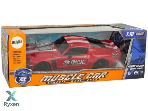 Auto Sportowe R/C 1:16 Czerwone Białe Pasy Pilot LEAN TOYS