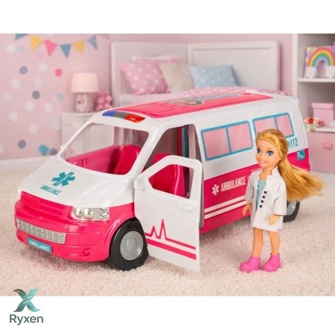 Mobilny Szpital Karetka Ambulans 2W1 Lalka Doktor Akcesoria Medyczne LEAN TOYS