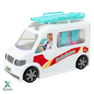 Mobilny Szpital Karetka Ambulans Z Noszami 2W1 Lalka Doktor Akcesoria LEAN TOYS