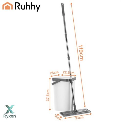 Mop dwukomorowy 11L z nakładkami Ruhhy 27232 RUHHY