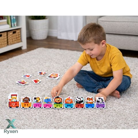 Puzzle Edukacyjne Dla Malucha Alfabet Pociąg Ze Zwierzętami 40 el. LEAN TOYS