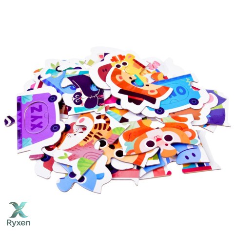 Puzzle Edukacyjne Dla Malucha Alfabet Pociąg Ze Zwierzętami 40 el. LEAN TOYS