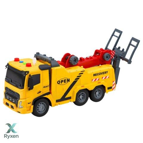 Samochód Holownik Pomoc Drogowa Hak Platforma Światła Dźwięki 1:16 LEAN TOYS