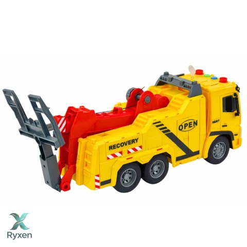 Samochód Holownik Pomoc Drogowa Hak Platforma Światła Dźwięki 1:16 LEAN TOYS