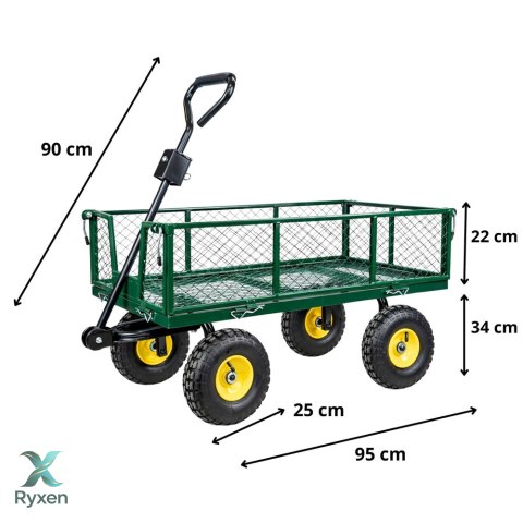 Wózek Ogrodowy Transportowy Składany Przyczepka Stalowa 200 kg LEAN
