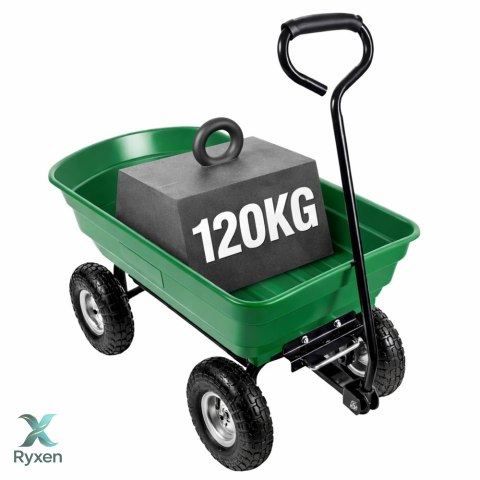 Wózek Ogrodowy Transportowy Wyjmowana Odchylana Taca Zielony 120 kg LEAN