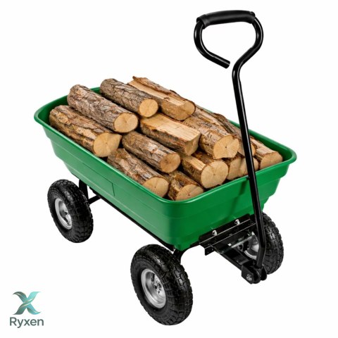 Wózek Ogrodowy Transportowy Wyjmowana Odchylana Taca Zielony 120 kg LEAN