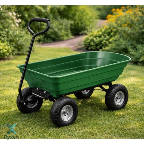 Wózek Ogrodowy Transportowy Wyjmowana Odchylana Taca Zielony 120 kg LEAN