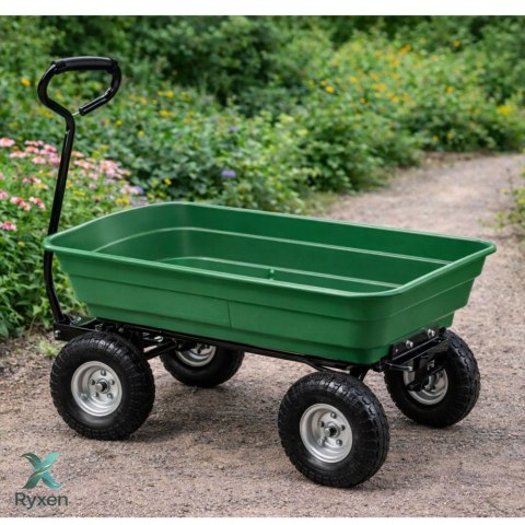 Wózek Ogrodowy Transportowy Wyjmowana Odchylana Taca Zielony 120 kg LEAN