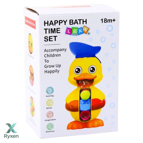 Zabawka Interaktywna Do Kąpieli Kaczka Z Młynkiem Przyssawki Łyżeczka LEAN TOYS