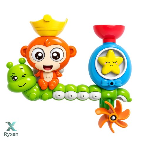 Zabawka Wodna Do Kąpieli Małpka Gąsienica Kubeczek Przyssawki LEAN TOYS