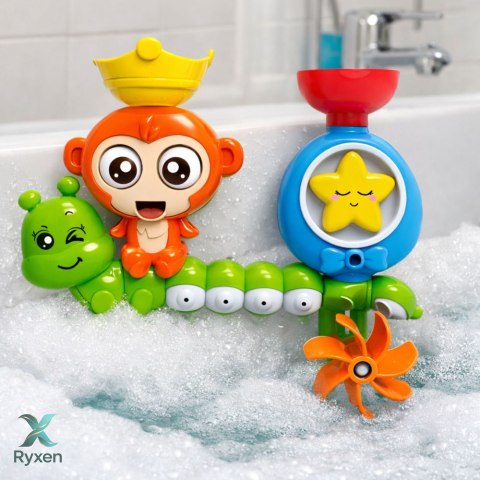 Zabawka Wodna Do Kąpieli Małpka Gąsienica Kubeczek Przyssawki LEAN TOYS