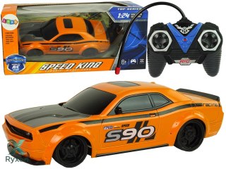 Zdalnie Sterowane Auto Sportowe 1:24 Wyścigi Pomarańczowe 27 R/C Pilot LEAN TOYS