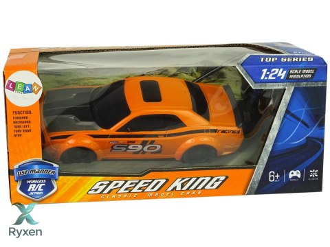 Zdalnie Sterowane Auto Sportowe 1:24 Wyścigi Pomarańczowe 27 R/C Pilot LEAN TOYS