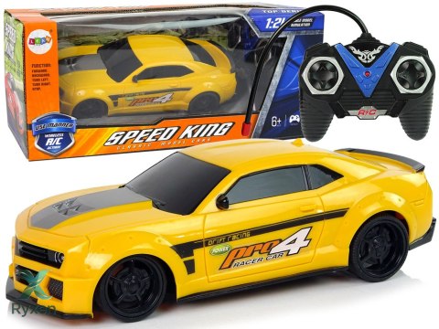 Zdalnie Sterowane Auto Sportowe 1:24 Wyścigi Żółty Przyciemniane Szyby LEAN TOYS