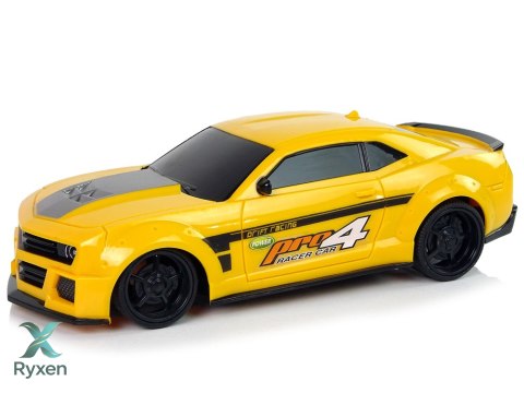Zdalnie Sterowane Auto Sportowe 1:24 Wyścigi Żółty Przyciemniane Szyby LEAN TOYS