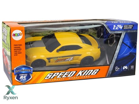 Zdalnie Sterowane Auto Sportowe 1:24 Wyścigi Żółty Przyciemniane Szyby LEAN TOYS