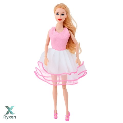 Zestaw Lalka Różowa Szafa Garderoba Dla Lalek Sukienki Buty Akcesoria LEAN TOYS