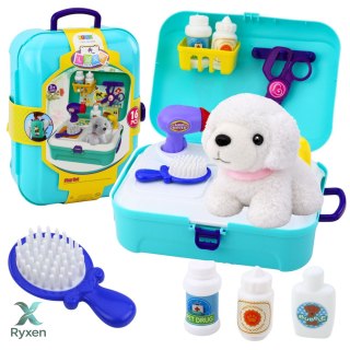 Zestaw Piękności Salon Kosmetyczny Dla Zwierząt Walizka Plecak 16 el. LEAN TOYS