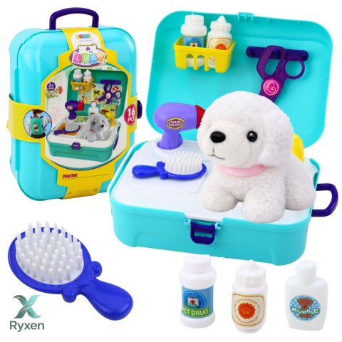 Zestaw Piękności Salon Kosmetyczny Dla Zwierząt Walizka Plecak 16 el. LEAN TOYS