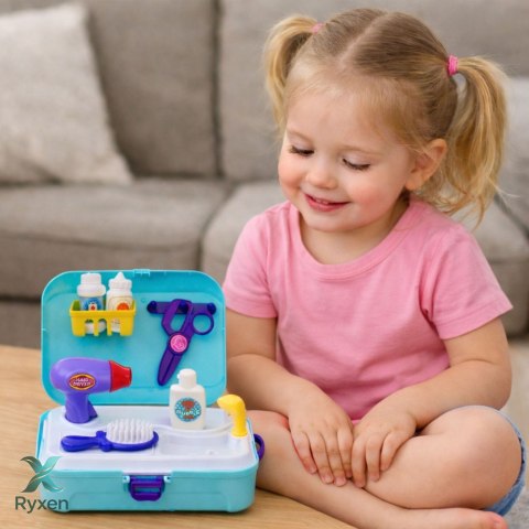 Zestaw Piękności Salon Kosmetyczny Dla Zwierząt Walizka Plecak 16 el. LEAN TOYS