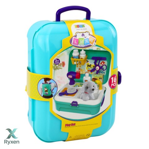 Zestaw Piękności Salon Kosmetyczny Dla Zwierząt Walizka Plecak 16 el. LEAN TOYS