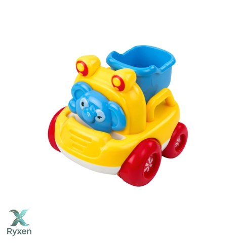 Zestaw Pojazdy Budowlane Ze Zwierzętami Dla Malucha Kolorowe 3 szt. LEAN TOYS