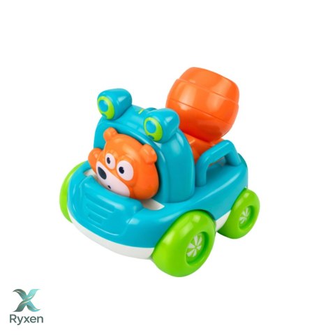 Zestaw Pojazdy Budowlane Ze Zwierzętami Dla Malucha Kolorowe 3 szt. LEAN TOYS