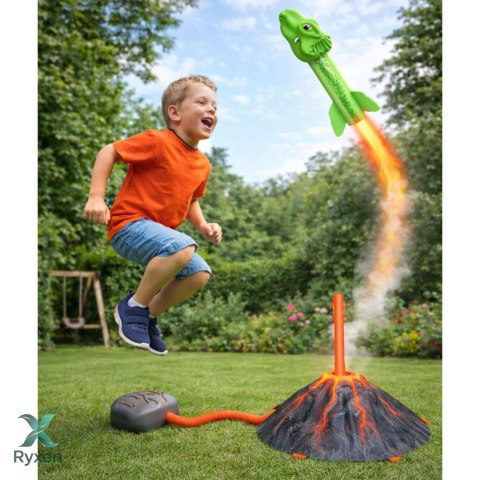 Zestaw Wyrzutnia Dinozaurów Wulkan Rakiety Piankowe Kolorowe LEAN TOYS