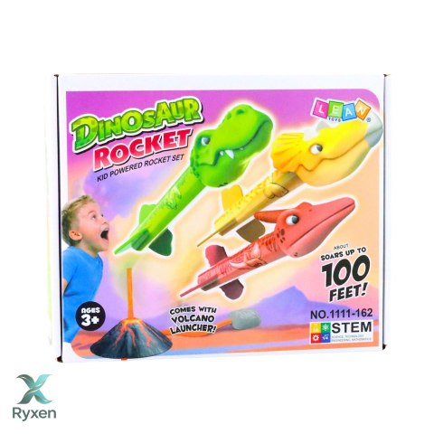 Zestaw Wyrzutnia Dinozaurów Wulkan Rakiety Piankowe Kolorowe LEAN TOYS