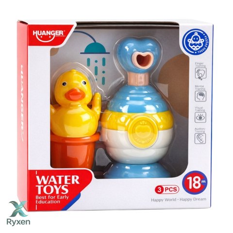 Zestaw Zabawki Do Kąpieli Kaczuszka Dozownik Mydła Kubeczek Niebieski LEAN TOYS