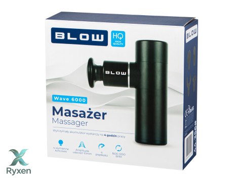 44-356# Pistolet do masażu masażer aluminowy blow wave 6000 zestaw Blow
