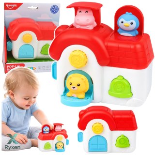 Domek Interaktywny Edukacyjny Dla Malucha Wyskakujące Zwierzątka LEAN TOYS
