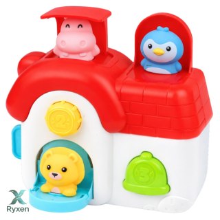Domek Interaktywny Edukacyjny Dla Malucha Wyskakujące Zwierzątka LEAN TOYS