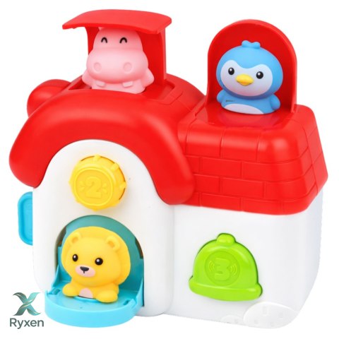 Domek Interaktywny Edukacyjny Dla Malucha Wyskakujące Zwierzątka LEAN TOYS