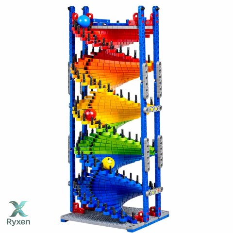 Klocki Konstrukcyjne Edukacyjne Tor Zjeżdżalnia Dla Kulek Kolorowy 550 el. LEAN TOYS
