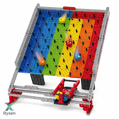 Klocki Tęczowa Plansza Tor Kulkowy Zjeżdżalnia Gra Łapanie Kulek 477 el. LEAN TOYS