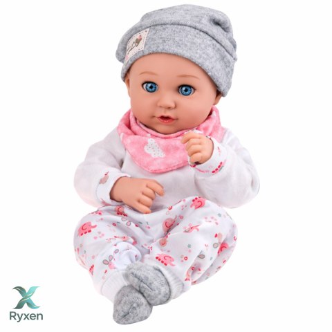 Lalka Bobas Z Akcesoriami Do Karmienia Śliniaczek Czapeczka 28 cm LEAN TOYS