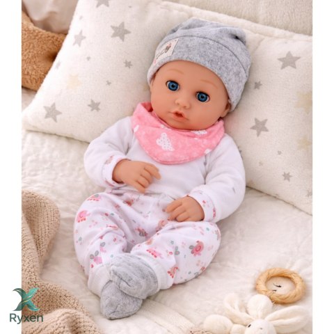 Lalka Bobas Z Akcesoriami Do Karmienia Śliniaczek Czapeczka 28 cm LEAN TOYS